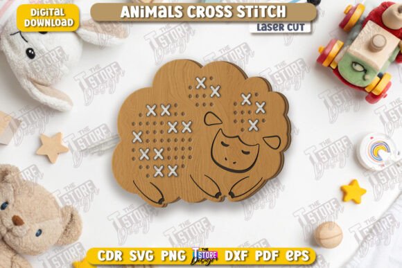 Cross Stitch Sheep Laser Cut CNC for Apparel