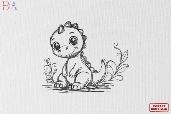 Cute Baby Dino Sketch: An Embroidery Seller’s Review