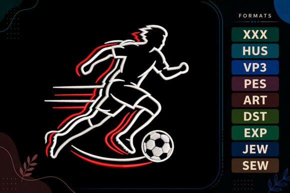 Football Player Sports: Embroidery Design Review