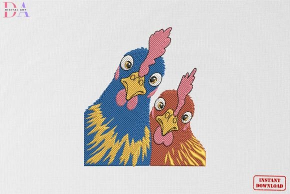 Funny Chicken Friends Faces: Holiday Embroidery Review
