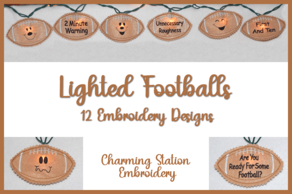 Lighted Footballs: Embroidery Design Review